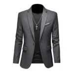 Boutique Fashion Solid Color High-end Brand Casual Business Men's Blazer Groom Wedding Gown Blazers for Men Suit Tops Jacke Coat - Image 6