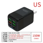 150W 6 Ports Pd QC 4.0 Usb C Fast Charger Wall Adapter - Image 7
