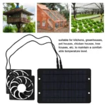 12V Solar fan Solar Charger Exhaust Fan Ventilator Solar Panel Powered Fan Air Extractor for Dog Chicken House RV Greenhouse Fan - Image 4
