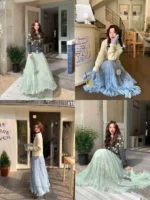 Elegant Pleated Skirt for Women with Elastic Waist Slim Fit A-Line Long Design - Image 6