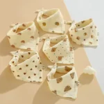 6pcs Cotton Baby Bibs Triangle Scarf 4-layer Gauze Newborn Saliva Towel Anti-spitting Milk Muslin Burp Cloth Babies Accessories - Image 2