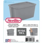 Extra Large 30 Gallon Storage Bin Stackable Container with Lid and Integrated Handles