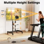 Adjustable Mobile TV Stand with Locking Wheels for 32-83 Inch Screens, Supports Up to 110 lbs