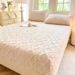 1pc Winter Warm Bed Sheet with Elastic Band Single/Queen/King Mattress Cover Thick Coral Fleece Fluffy Fitted Bed Sheets for Bed
