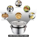 3pcs Stainless Steel Kitchen Set With Grinder Filter Bowl - Food Safe Drainage For Fruits Veggies Cheese | 24-hour Shipping - Image 6
