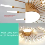 Creative Fan Shaped LED Ceiling Lamp Modern Living Room Light Home Decor Dining Bedroom Kids Room Interior Ceiling Pendant Lamp - Image 5