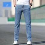 Thin Men’s Baggy Soft Casual Jeans Gray
