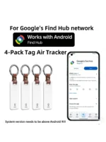 4-Pack Security GPS Tracker Car Wallet Pets Anti Loss Eco Smart Tag for Google's Find Hub Android Locator for Xiaomi Pixel - Image 6