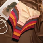 3Pcs Ultra-thin Seamless Silk Underwear Women's Panties Sexy Low-Waist Stretch Bikini Solid Color Briefs Lingerie XS-XXL Fashion - Image 3