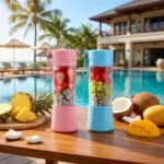 Portable USB Charging Electric Juice Extractor Cup Automatic Mini Juicer with 6 Leaf Blade Head Rechargeable Fruit Blender Cup f