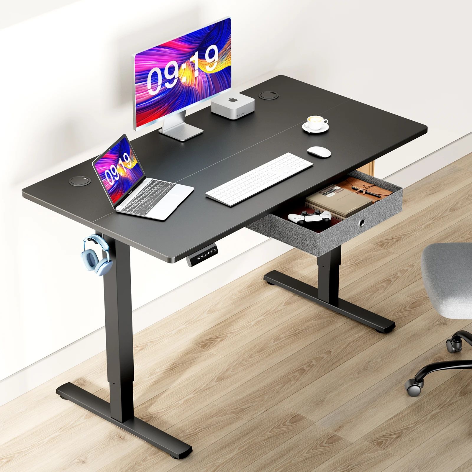 Se79ab4563e4f4c579bfde1bc2aaa4b7bi-1.webp JHK Electric Standing Desk Height Adjustable 55x24 Inch Computer Desk Workstation Ergonomic Work Table for Home Office - Image 1