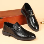 Large Size Business Men's Dress Shoes Crocodile Pattern Casual Versatile Men's Shoes - Image 2
