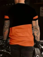 T-shirt Casual style geometric pattern round neck - Image 2