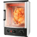Vertical Countertop Oven with Rotisserie Bake Broil Kebab Rack Functions - Adjustable Settings - 2 Shelves - 1500W - Thanksgivi