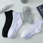 10/20/30 Pairs Neutral Solid Color Mid Calf Round Neck Socks Spring Autumn Sweat Absorbing Breathable All Season Sports Socks - Image 5
