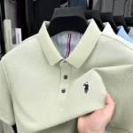 100% pure cotton short sleeved men’s polo shirt summer fashion high-end brand pony embroidery golf top casual business T-shirt