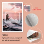 1 Pc Customized Photo Canvas with DIY Wood Frame Or Frameless Poster Personalized Gift for Lovers Customizable Home Decor