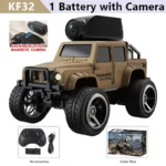 KF32 1:64 RC Mini Climbing Car With LED Light and HD Camera Radio Remote Control Cars Alloy Toy For Kids Christmas Holiday Gifts