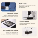 12 Stitches Mini Electric Sewing Machine with Sewing Table and 113PCS Sewing Kit Multifunctional base design - Image 3