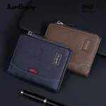 Baellerry RFID Blocking Simple Men's Wallet with Zipper Card Holder Male Photo ID Pocket Coin Purse - Luxury Design - Image 4