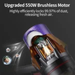 V18 Cordless Vacuum Cleaner 550W 45000PA – Powerful Brushless Motor, Handheld Home Vacuum - Image 5