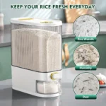 5kg/10kg Rice Dispenser - Large Pantry Storage Container with Measuring Cup & Time Markings - Image 6