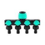 Four-Outlet Garden Water Connector with Separate Switches for Home Irrigation and Plant Watering Needs Easy Install