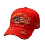 New USA 250th Anniversary Commemorative Baseball Cap, Unisex Vintage Washed Cotton Snapback with Sun Protection Adjustable Strap - Image 6
