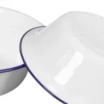 Mixing Serving Bowl Food Storage Enamelware Retro Enamel Basin Household Enamelware Kitchen Soup Holder Lard Basin Enamel Bowl - Image 3