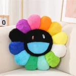 Aesthetic Sunflower Plush Pillow Cute Flower Stuffed Cushion Rainbow Floral Decorative Pillow Office Chair Back Pillow Decor - Image 12