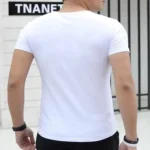 T-shirt Short Sleeved V-neck White High Quality Fabric Pure Cotton