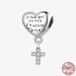 925 Sterling Silver Hamsa Hand Cross Dangle Charms Fit Original Bracelet Beads Faith Jewel plata de leyry DIY Easter Gift