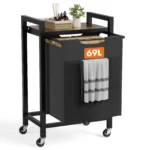 JHK 20IN Cabinets with Movable Wheels Metal Frame and 69L Pull-Out Removable Sorter Bags Clothes Basket Organizer for Furniture - Image 6