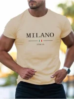 100% cotton casual sports loose plus MILANO print - Image 5