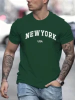 2024 Luxury Fashion Casual Men's Summer New York Usa Print - Image 8