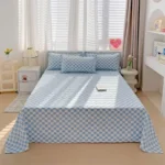 Washed Cotton Bed Fat Sheet Flower Series Printed Double Top King Sheets for Girls Boys Kids Single Queen King Size Bed Linen - Image 8