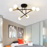 Nordic Minimalist Pendant Light Ceiling Lamp LED Chandelier Suitable for Bedrooms Living Rooms Black Gold Lighting Decoration - Image 5