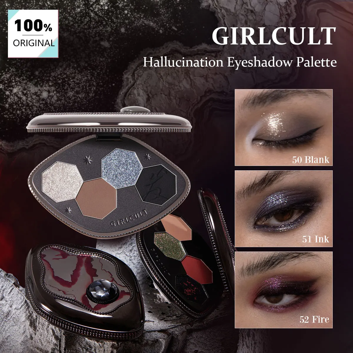 Sedaa3cec330f4f8c9c0a3b503c1c0ea9Z.webp Girlcult Hallucination Eyeshadow Palette,Fine Milled Non-Fallout,Dimensional Blending,Soft-Focus Matte,Glamour,Luxury,Seasonal - Image 1