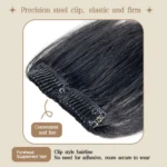 10cm Hair Bangs for Mens Clips in Real Hair Bang Cover High Forehead 100% Human Hair Bangs Fringe Extension for Volume - Image 2