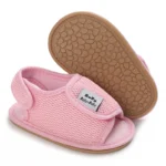Summer Rubber Base Anti Slip Baby Sandales Shoes Toddler Girl Boy Canvas Sandals Non-Slip First Walker Crib Shoes For 0-18