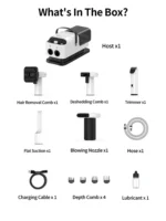 Amicura P1 Vacuum Cleaner & Hair Dryer & Trimmer, 15KPa Suction 600W Blowing, 3-in-1 Pet Grooming Set, Dog Cat Proven Care Tools