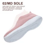 New Pink Women Shoes Soft Sneakers Lightweight And Comfortable Women Slip On Lazy Loafers Walking Shoes For Women Size 36-42 - Image 4