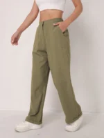 Elegant Solid Color Linen Wide Leg Pants for Women High Waist Drapey Casual Summer - Image 12
