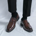 Men's Formal Leather Shoes Classic Style Slip On Loafers Round Toe Breathable Non-Slip Business Dress Wedding Office Casual Shos - Image 6