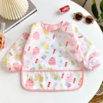 Baby Bibs Cute Colorful Cartoon Waterproof Bib Infant Eating Children Drawing Long Sleeve Apron Self Feeding Baby 0-3 Years - Image 7