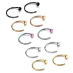 2/10pcs 20G Fake Nose Rings for Women Men,316L Stainless Steel Clip On Lip Rings Labret Ring Nose Piercing Jewelry - Image 7