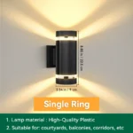 Modern Outdoor Decor Wall Light E27 Bulbs Waterproof Square Wall Lamp LED Home External Street Decoration Lighting Facade Lamps - Image 12