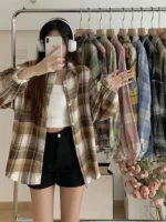 Plaid Shirt Women Fashion Autumn Long Sleeve
