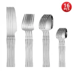 4/6/16/24pcs  Silver stainless steel cutlery Steak knife and fork dessert spoon spoon and teaspoon Home restaurant cutlery set