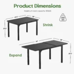 47.2-63‘’ Modern Extendable Dining Table for Small Spaces, Expandable Kitchen Table, Space Saving Wooden Desk Furniture - Image 3